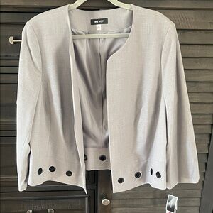 Nine West Women's Light Gray Blazer with Grommet Accents